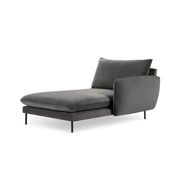 Tmavosivá zamatová leňoška Cosmopolitan Design Vienna, pravý roh-image-2