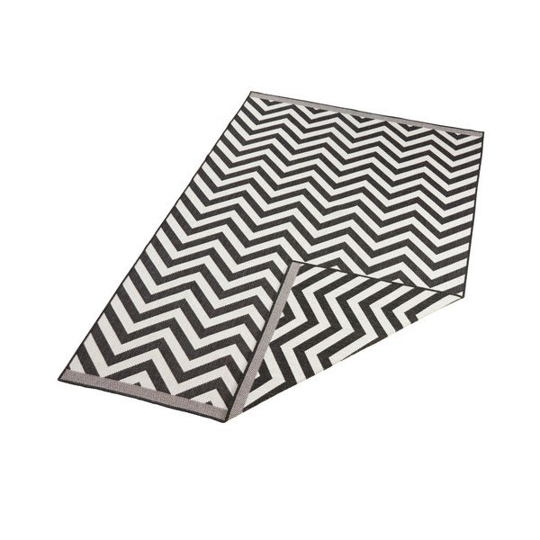 Čierno-krémový obojstranný vysokoodolný koberc Bougari Twin Supreme Mismo, 230 × 160 cm-image-3