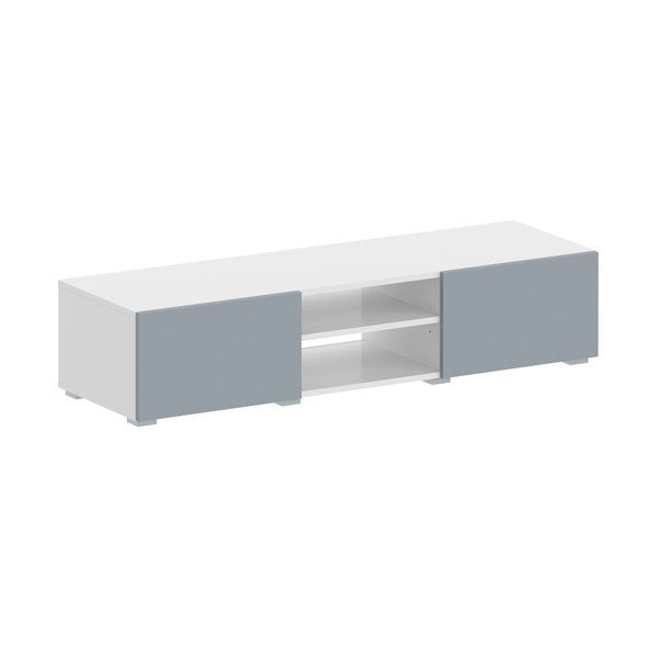Sivo-biely TV stolík 140x31 cm Podium – TemaHome-image-2