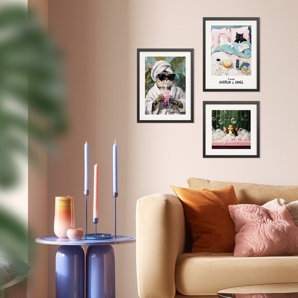Tlačený obraz s rámom 30x40 cm Catflix – Styler-image-2