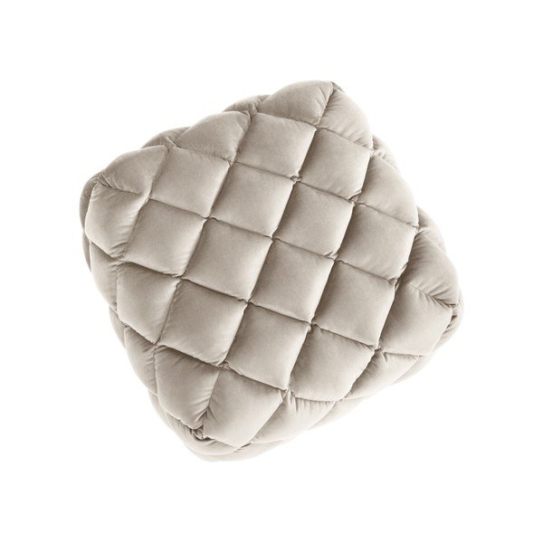 Biely/krémovobiely zamatový taburet Flandrin – Interieurs 86-image-3