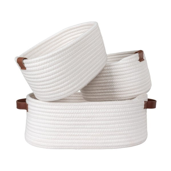 Látkové košíky do kúpeľne v súprave 3 ks 35x25x13 cm Jarana – House Nordic-image-3