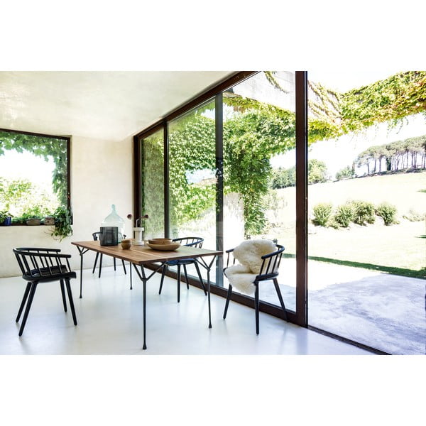 Hnedo-biela jedálenská stolička s opierkou z jaseňového dreva Magis Cyborg-image-2