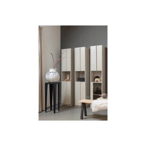 Krémovobiela modulárna skrinka z borovicového dreva 40x210 cm Basu – WOOOD-image-1