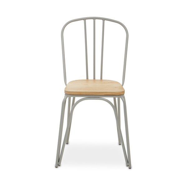 Sivá/v prírodnej farbe jedálenská stolička z brestového dreva District – Premier Housewares-image-2