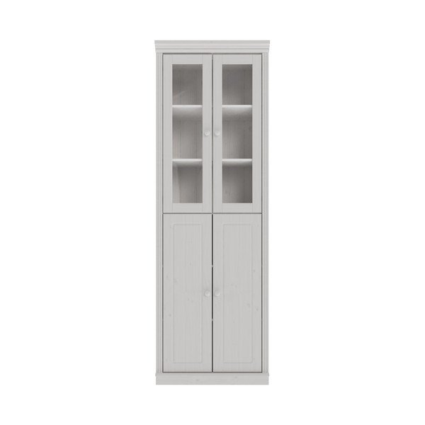 Biela vitrína z borovicového dreva 74x223x37 cm Anita – Støraa