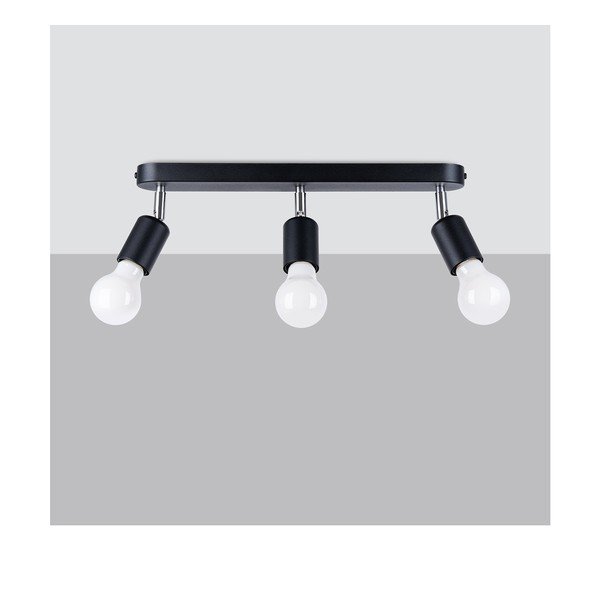 Čierne kovové stropné svietidlo ø 6 cm Brando – Sollux-image-2