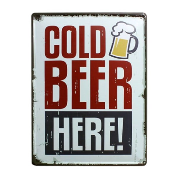 Ceduľa Cold Beer, 30x40 cm