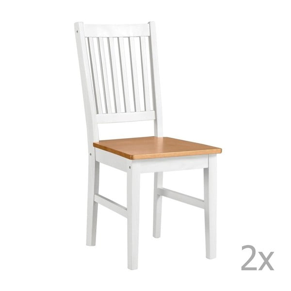 Sada 2 bielych drevených jedálenských stoličiek 13Casa Ginger

