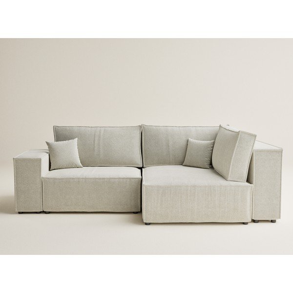 Krémová ženilková rozkladacia/s úložným priestorom rohová pohovka (pravý roh/do L) Tonga – Maison de Rêve-image-2