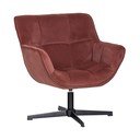 Otočné zamatové kreslo v terakotovej farbe Wibo – WOOOD