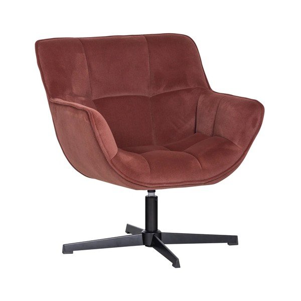 Otočné zamatové kreslo v terakotovej farbe Wibo – WOOOD