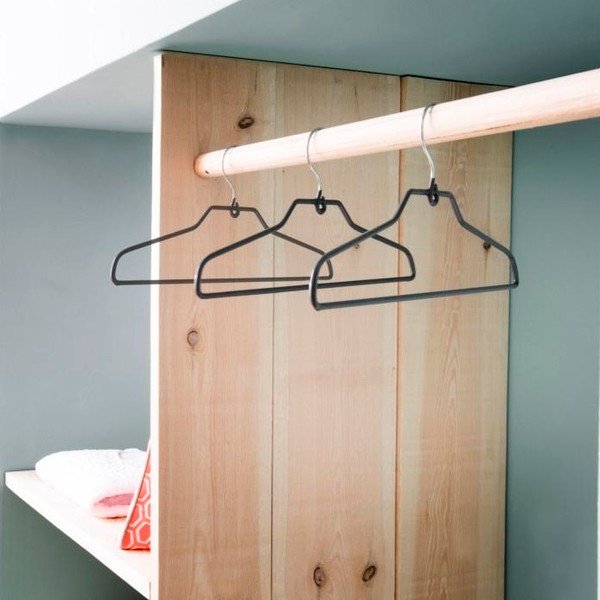 Súprava 3 vešiakov na kabáty s nohavicovou tyčou Compactor Taupe Coats-image-1