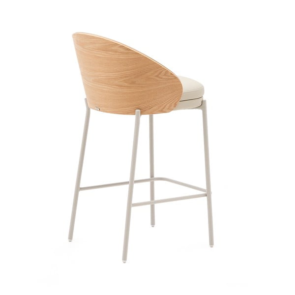 Béžová/v prírodnej farbe barová stolička (výška sedadla 65 cm) Eamy – Kave Home-image-3