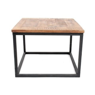 Čierny konferenčný stolík s doskou z mangového dreva LABEL51 Box