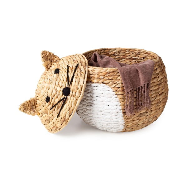 Detský kôš na hračky z vodného hyacintu v prírodnej farbe ø 40x43 cm Cat – Compactor-image-4