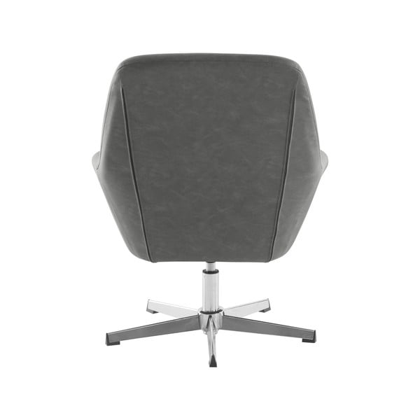 Sivé kreslo z imitácie kože Naomi - Støraa-image-3