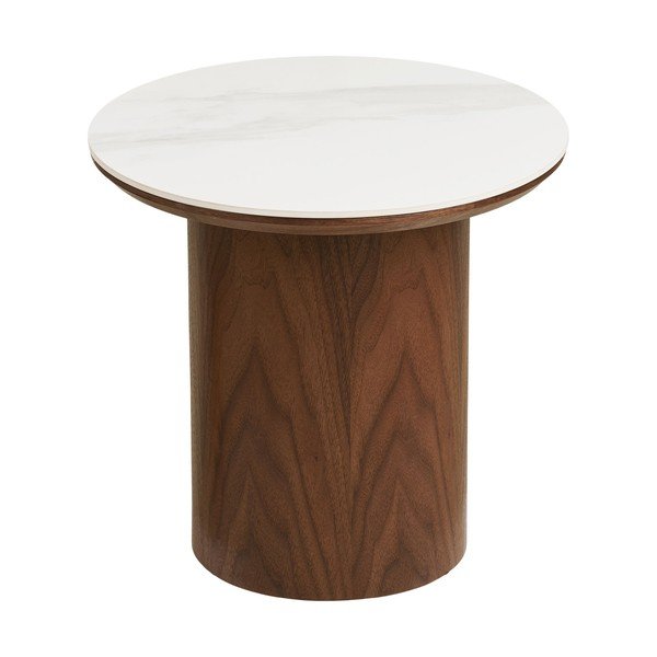 Okrúhly odkladací stolík s keramickou doskou ø 40 cm Noli – House Nordic-image-2