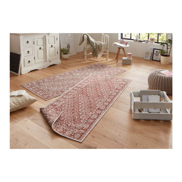 Červený vzorovaný obojstranný koberec Bougari Curacao, 80 × 150 cm-image-4