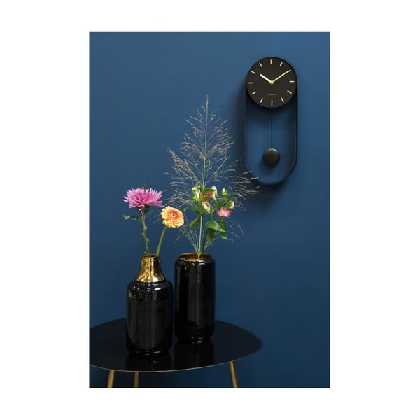 Čierne kyvadlové nástenné hodiny Karlsson Charm-image-2