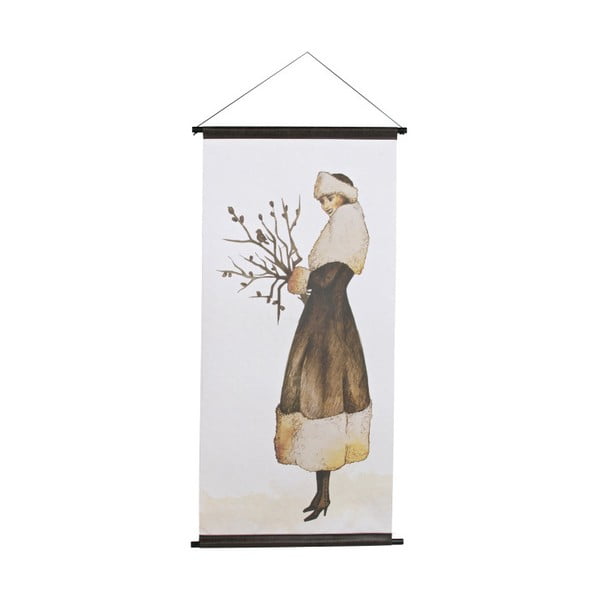 Nástenná dekorácia so zimným motívom De Eekhoorn Wintertime, 74 × 144 cm