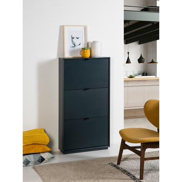 Petrolejovomodrá skrinka na topánky s 3 zásuvkami Marckeric Luka-image-1