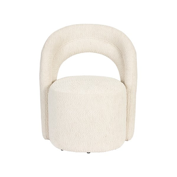 Krémové otočné kreslo z textílie buklé Seina – Dutchbone-image-2
