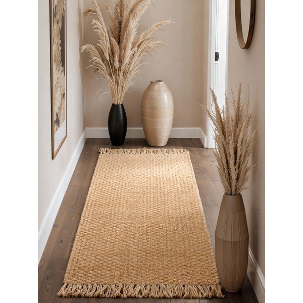 Ručne tkaný jutový behúň v prírodnej farbe 80x200 cm Fjord – Hanse Home-image-1