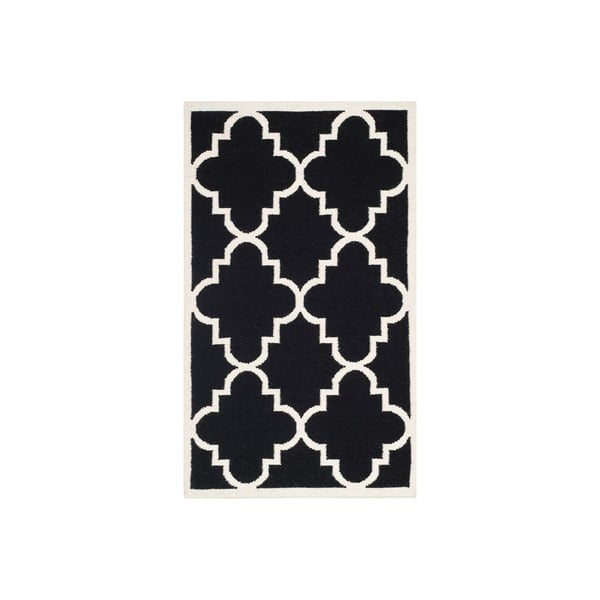 Vlnený koberec Alameda 91x152 cm, čierny