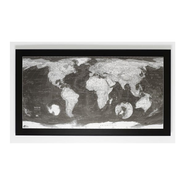 Mapa sveta The Future Mapping Company Monochrome World Map, 130 × 72 cm