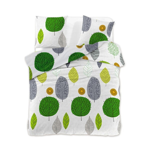 Zelené bavlnené obliečky na dvojlôžko/predĺžené 200x220 cm Green Leaf – AmeliaHome