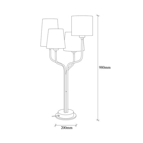 Biela kovová stolová lampa s červenými tienidlami Opviq lights Aposto-image-2