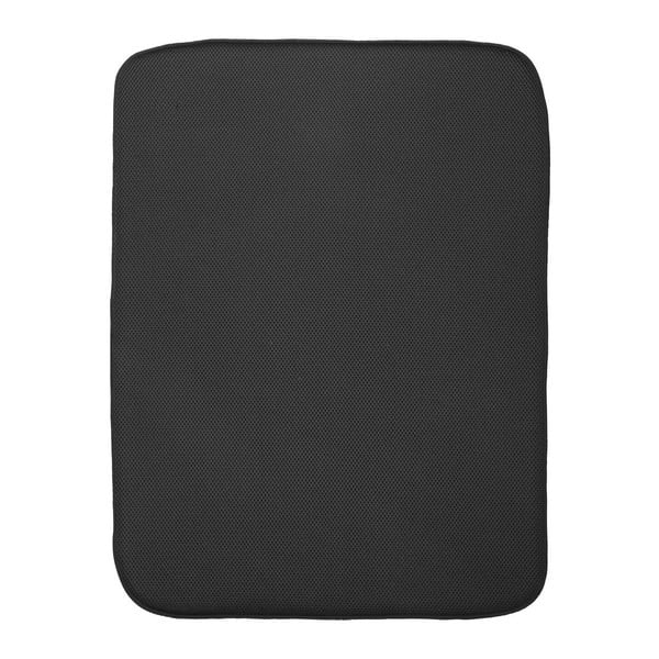 Čierna podložka na umytý riad iDesign iDry, 24 × 18 cm