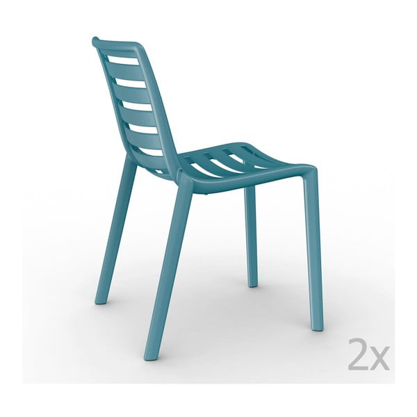 Sada 2 modrých záhradných stoličiek Resol Slatkat