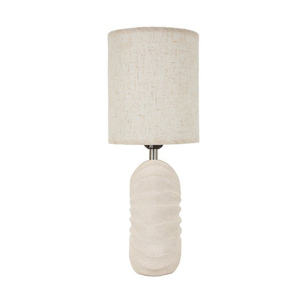 Krémovobiela keramická stolová lampa s textilným tienidlom (výška  40 cm) Anemone – Mauro Ferretti