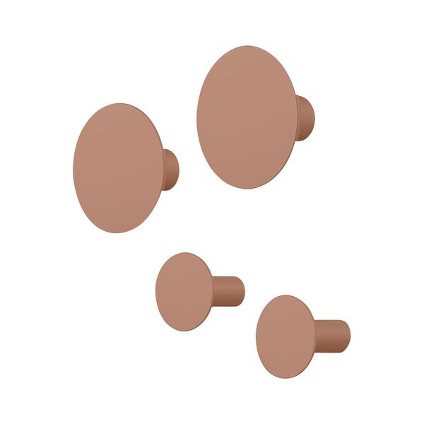 Hnedé nástenné háčiky v súprave 4 ks Ponto – Blomus