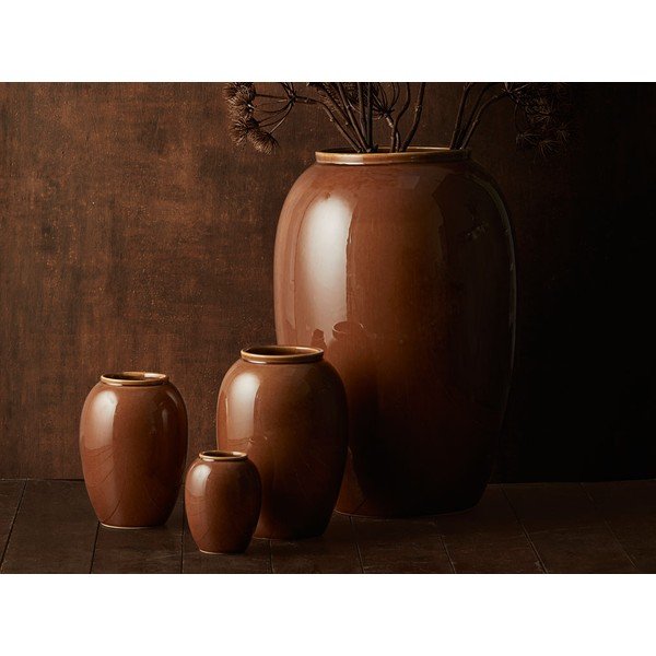 Tmavooranžová kameninová váza Bitz, výška 25 cm-image-1