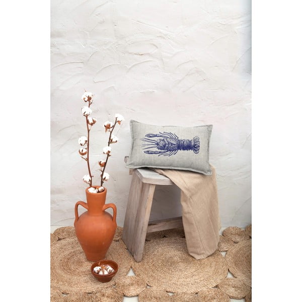 Vankúš s prímesou ľanu Really Nice Things Lobster, 50 x 35 cm-image-1