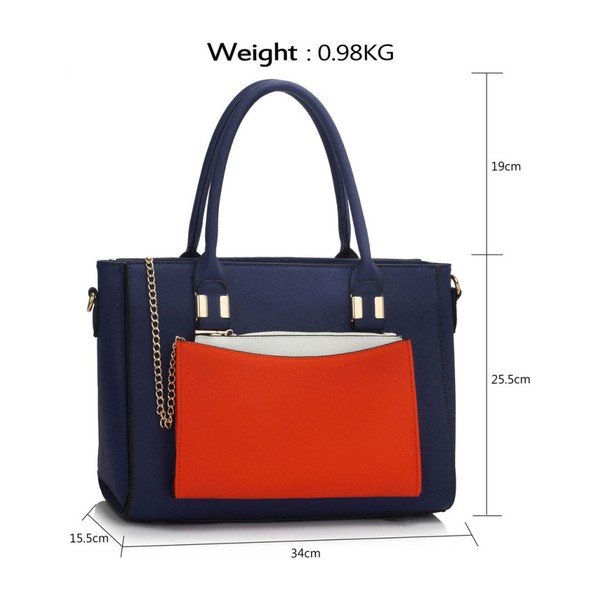 Kabelka L&S Tatiana Navy & Orange-image-2