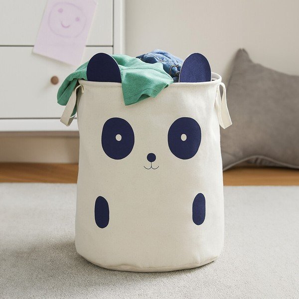 Biely látkový detský kôš na hračky ø 38x48 cm Mimo Panda Face – Premier Housewares-image-2