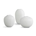 Súprava 3 miniatúrnych kameninových bielych váz Kähler Design Hammershoi Miniature