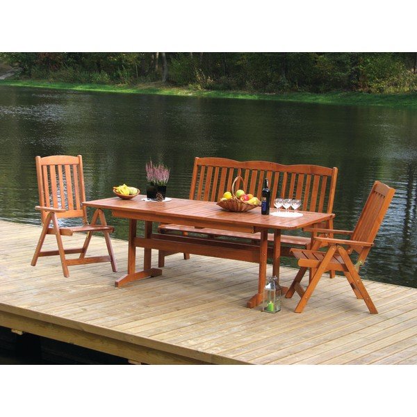 Záhradný jedálenský stôl z borovicového dreva 90x160 cm Luisa – Rojaplast-image-1