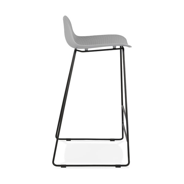 Sivá barová stolička s čiernymi nohami Kokoon Slade, výška sedu 76 cm-image-3