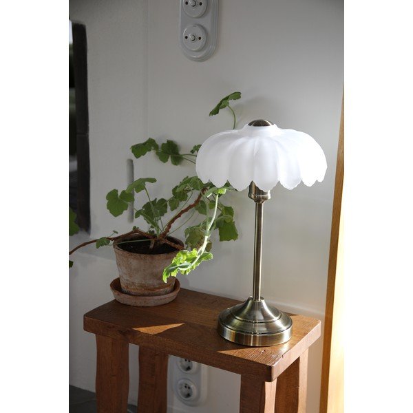 Krémovobiela/v mosadznej farbe stolová lampa (výška  43 cm) Kurage – Markslöjd-image-1