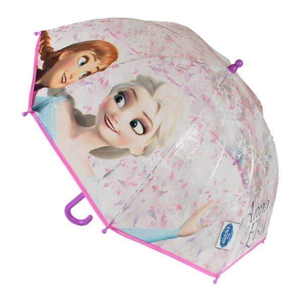 Detský transparentný tyčový dáždnik Ambiance Anna And Elsa, ⌀ 71 cm