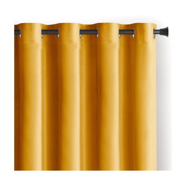 Žltý zamatový dimout záves 140x245 cm Eyelets – Restilo