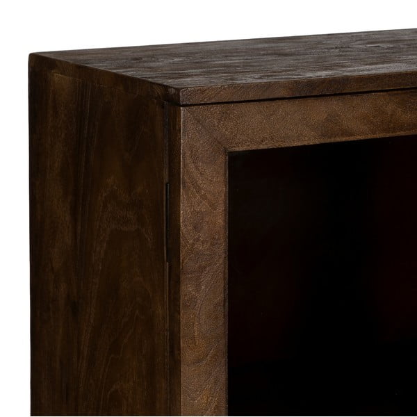 Hnedá vitrína z mangového dreva 80x140x40 cm Ravi – Ixia-image-4
