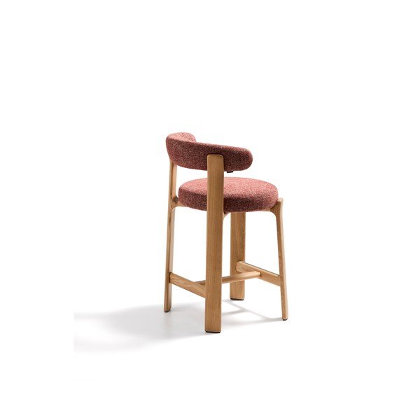Barová stolička z jaseňového dreva v terakotovej farbe/v svetlo prírodnej farbe (výška sedadla 65 cm) Granite – Kave Home-image-4