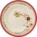 Béžový porcelánový tanier s vianočným motívom Villeroy & Boch Padajúce hviezdy, ø 21,5 cm
