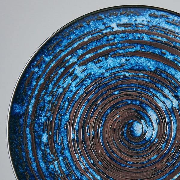 Modrý keramický tanier Mij Copper Swirl, ø 29 cm-image-2